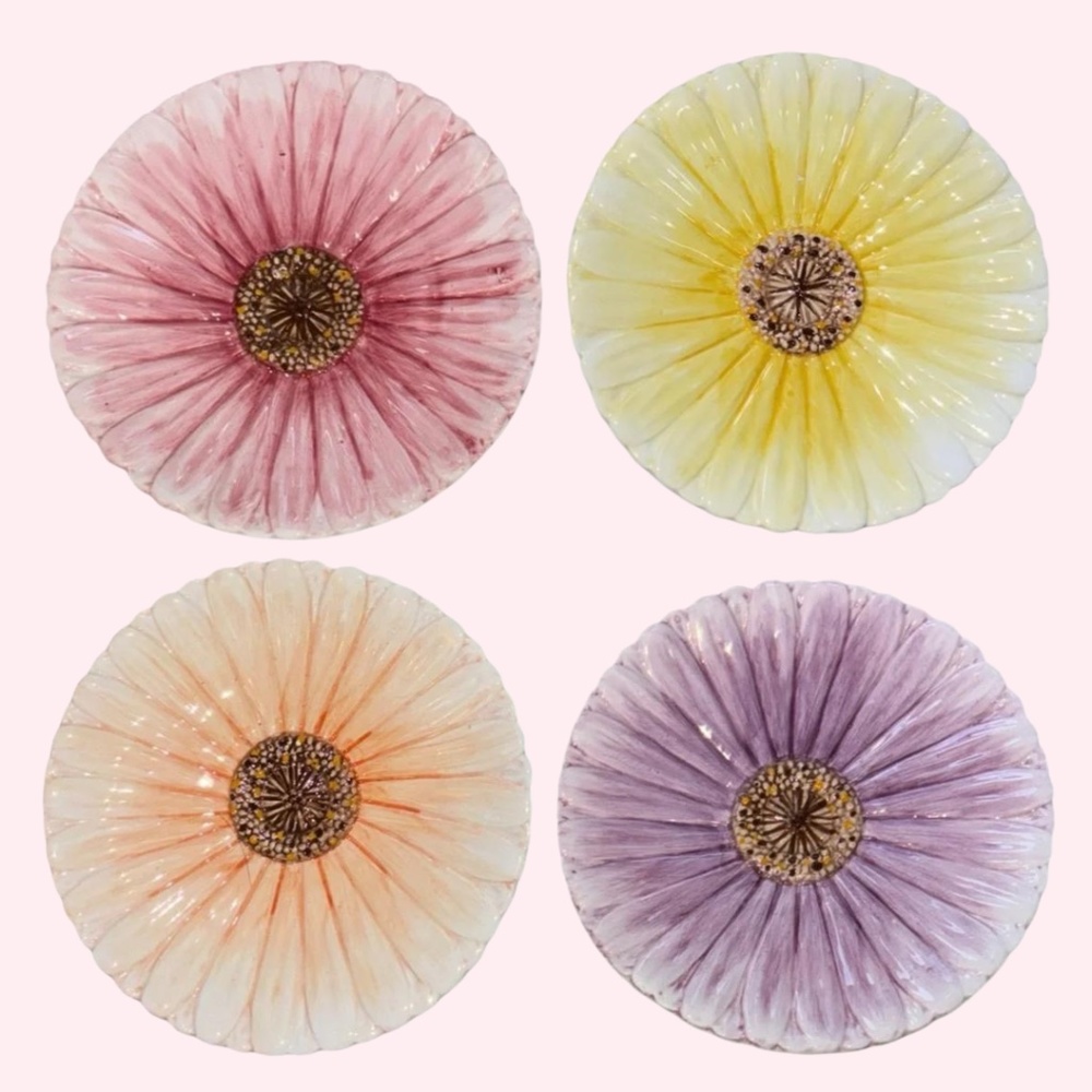 Vintage Bombay BMA2 Daisy China Saucers/Small Dessert Plates